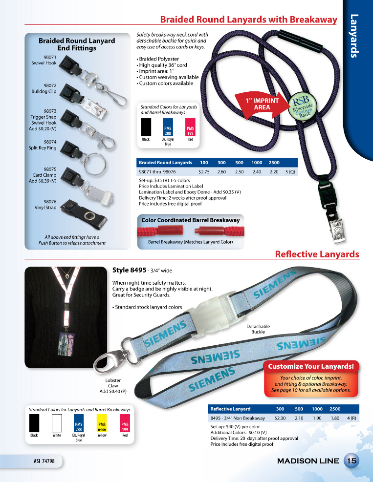 Braided ound Lanyards with Breakaway