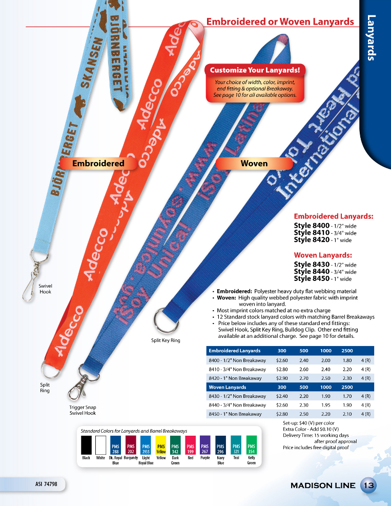 Embroidered or Woven Lanyards