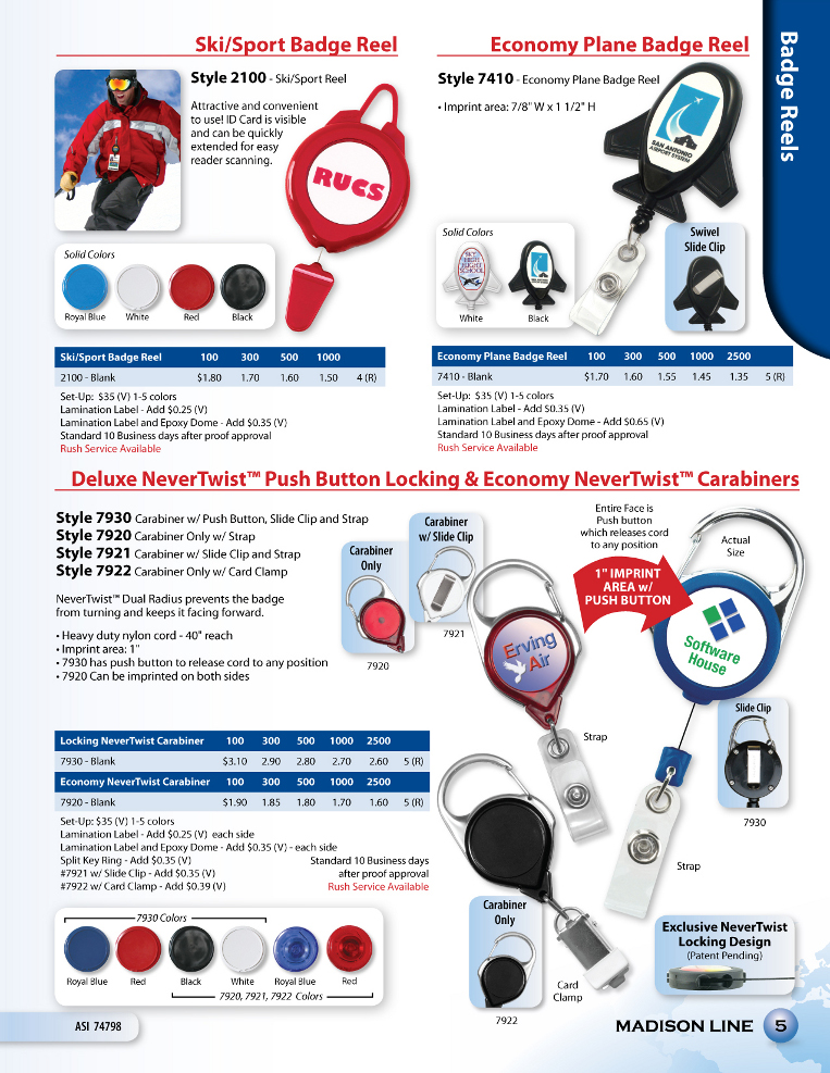 Ski/Sport, Economy Plane Badge Reels